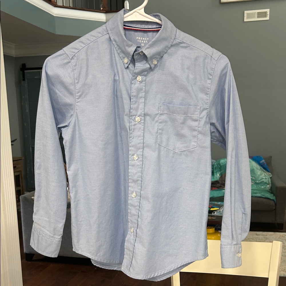 French Toast Light Blue Casual Button-Down Shirt